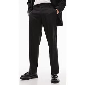 Topman Wide Leg Smart Pants in Black Size 34 L
